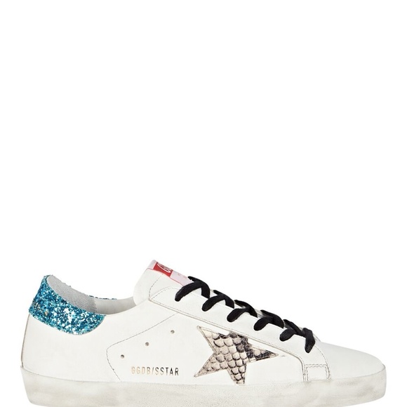 Golden Goose superstar sneaker in white, silver, light blue - Picture 6 of 6